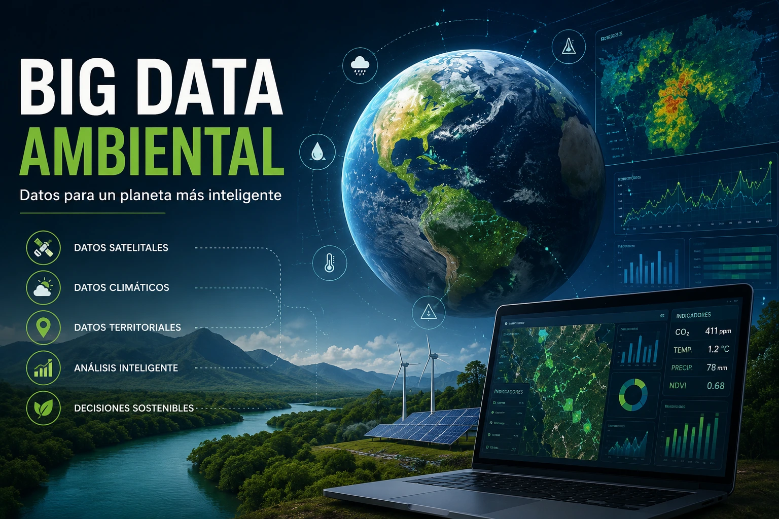 Big Data Ambiental con datos satelitales, clima y territorio