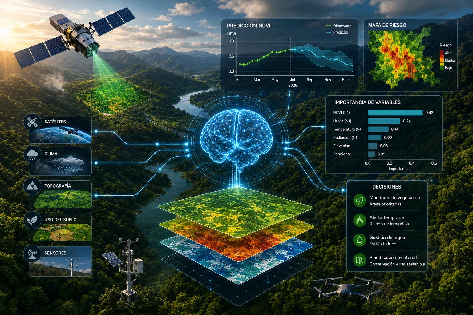 scikit-learn prediccion ambiental aplicado a monitoreo de NDVI