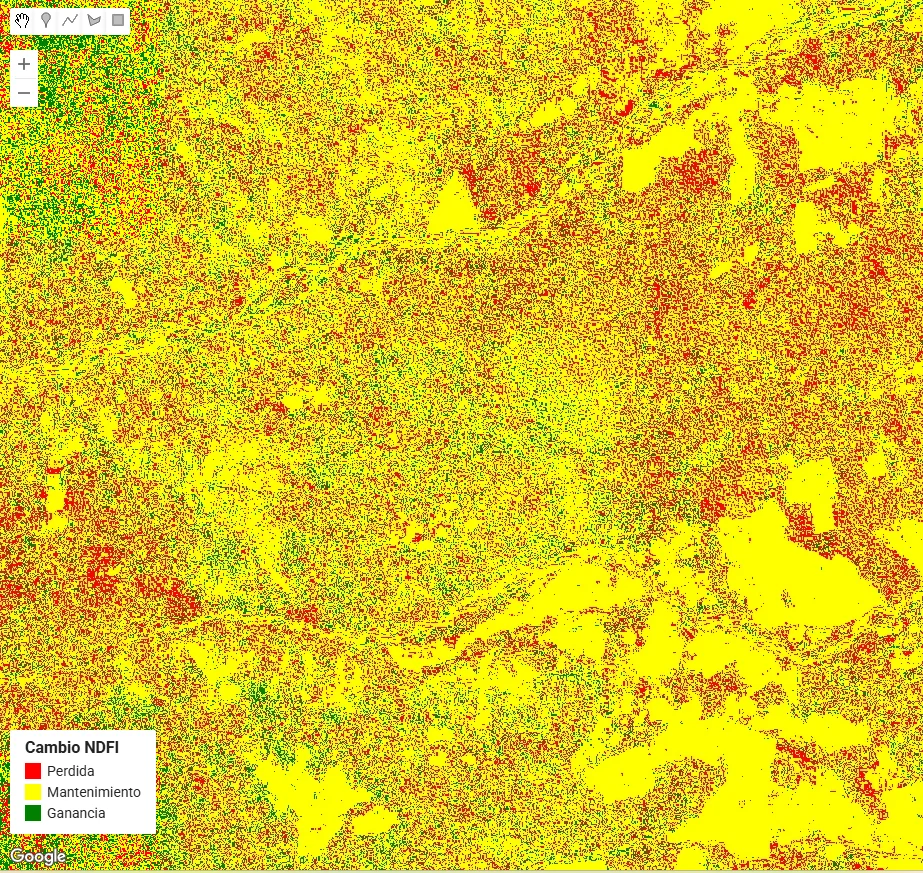 Monitoreo de bosques vista regional Puerto Inca — análisis con Sentinel-2 y Google Earth Engine